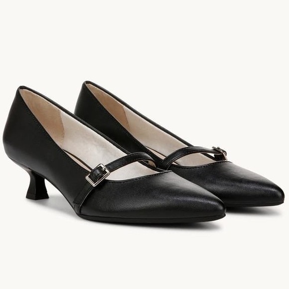 Life Stride Shoes - LifeStride Madelyn Black Faux Leather Mary Jane Kitten Heel Pump 7.5W wide new